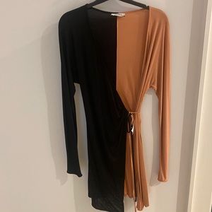 ATTICO color block wrap dress